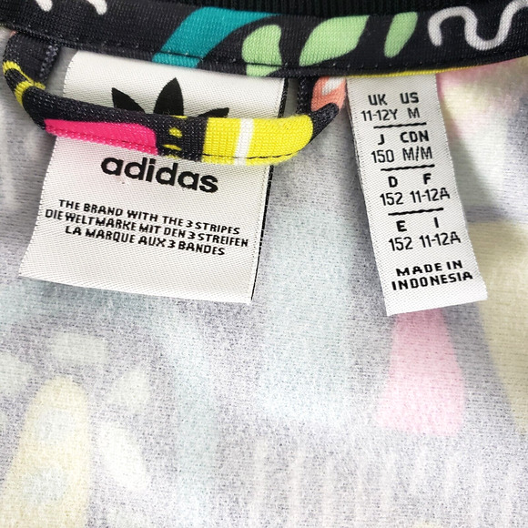 Adidas Girls Size 11-12Y Superstar SST Geometric Track Jacket Cropped Stripes - Picture 4 of 11